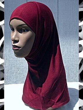 Red 2 pc Cotton Hijab Amira Women's Islamic Headcover Underscarf